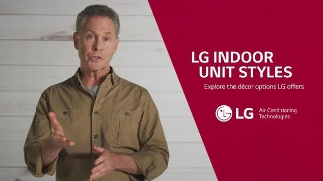 Video link featuring an LG Pro Dealer discussing LG's wide range of efficient, design-forward indoor HVAC unit styles. 